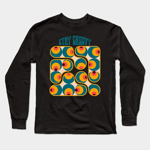 Groovy seventies circles Long Sleeve T-Shirt by happygreen